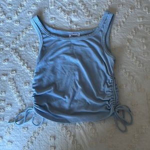 Princess Polly blue side tie tank top